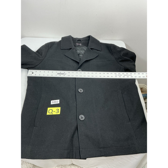 Womans Jones NY Quilted Pea Coat XXL Black Button Up Mid Length - Picture 6 of 9